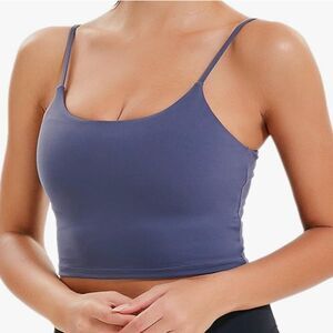 NWT Women Padded Sports Bra Cropped Yoga Tank Top Size Large
